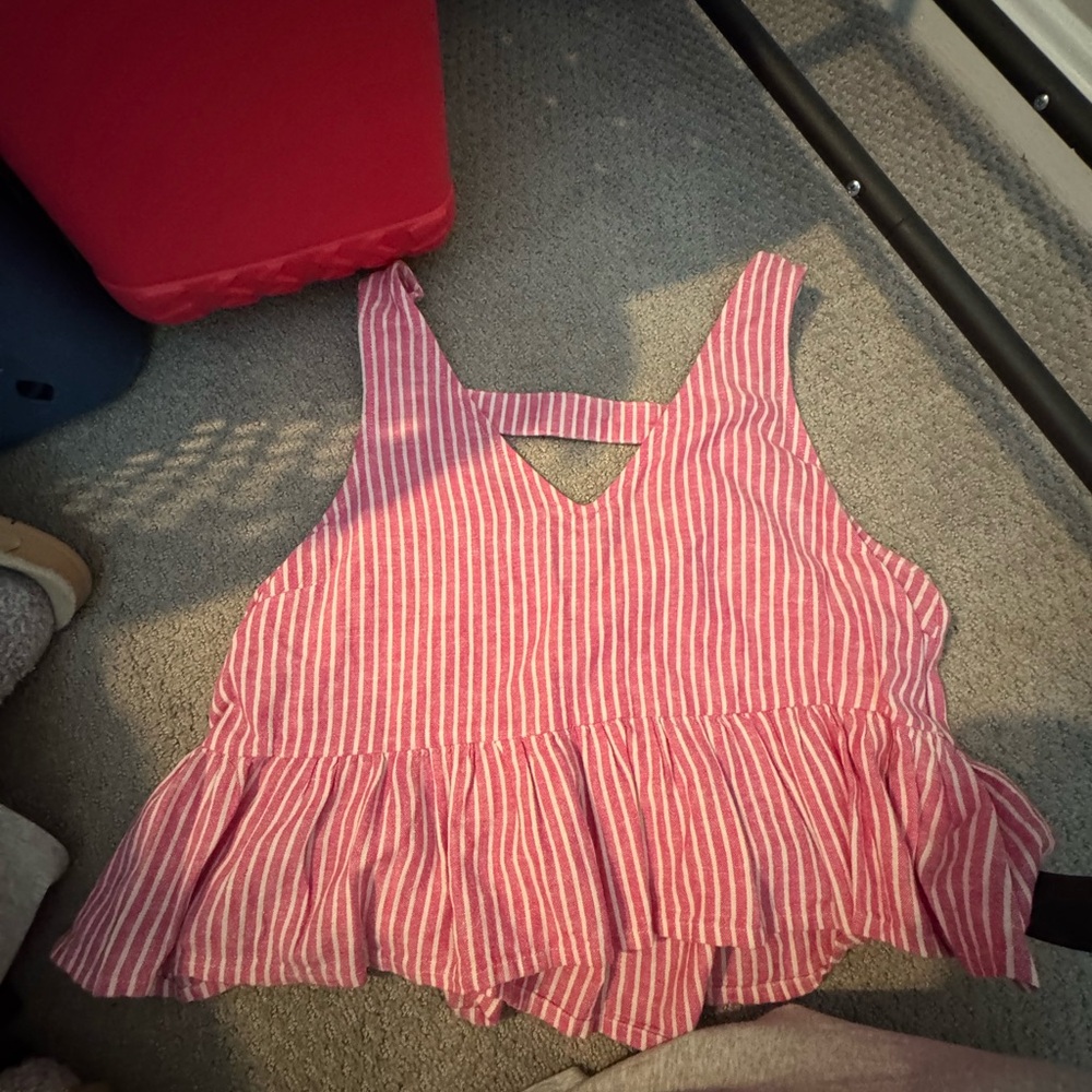 Abound Pink and White Striped Top